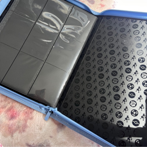 LIKE NEW Pokemon Blue Leather Binder with Zipper - Picture 5 of 6